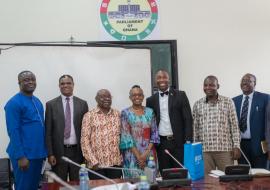 Dr Moeti with some Members of the Parliamentary Select Committee on Health