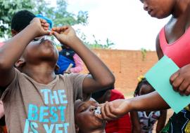 Two children receive OCV on the first day of the campaign in Lilongwe_edited