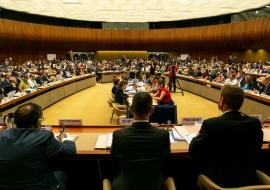 A. Tardy | Delegates participating in discussions at Committee A.