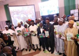 Minister of Budget and National Planning, Minister of Health, Dr Clement Peter (OIC) and other government partners at the launch of the CCSIII document. 