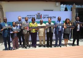 The four government Ministers who signed the committment to end Cholera with Cooperating Partners