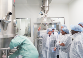 Dr Moeti visits a pharmaceutical plant in Algeirs, Algeria