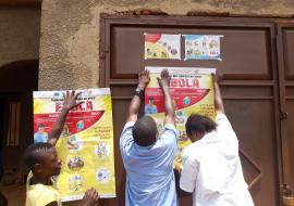 Community engagement and social mobilization with EVD key messages to sensitize people of Butsili area, in Beni - North Kivu - WHO - Eugene Kabambi