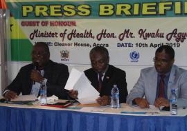 Director Public Health, Dr Badu Sakordie making his presentation 