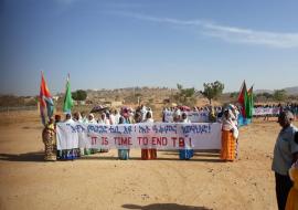 Participants of the event parading