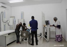 CNRD staff help a sickle cell patient in Brazzaville, June 2019