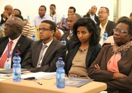 Representatives from Ministry of Health, UNDP and WHO attending the launching event