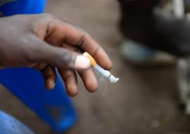 Man smoking a cigarette 