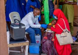 Eligible child being vaccinated