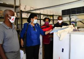 During the handover of the items, Dr Assefash Zehaie, WHO RMNCAH and Dr Berhana Haile, Director of FCH at MoH and other staff