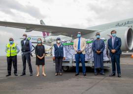 COVI-19 Vaccines arrival at Kigali International Airport