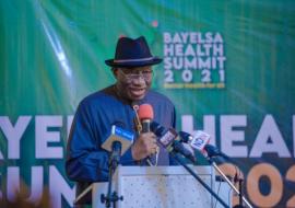 Dr Goodluck Jonathan presenting his speech as Guest of Honour at the Bayelsa Health Summit.Photo credit-WHO_Eromosele Ogbede i_0.jpg