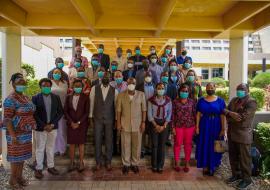 Group photo showing the WR (middle) with facilitators and participants. Photo credit WHOOgbeide.jpg 