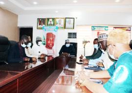 The Secretary to the Government of Niger State (SSG), Ahmed Ibrahim Matane, and members of the state Sanitation Steering committee