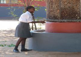 Learner at a rural school in the Omaheke Region 