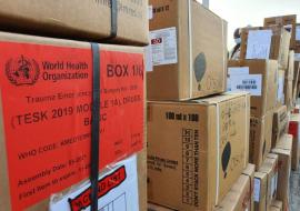 WHO delivers 6.6 tons of emergency medical kits to Sierra Leone following fire disaster