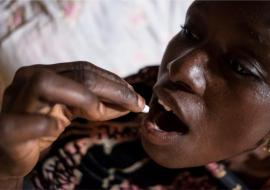 A patient taking TB drug.