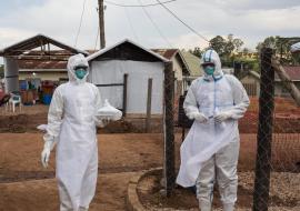 Health Workers in the Mubende Regional Referral Hospital where Ebola cases from Madudu district have been managed