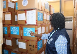 Accessing Essential drugs at the Borno state central medical store. Photo_credit: WHO Nigeria/ Igwebuikek