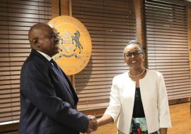 President Dr Mokgweetsi Eric Keabetswe Masisi welcomed the WHO Regional Director for Africa Dr Matshidiso Moeti during her visit to Botswana, in April 2023