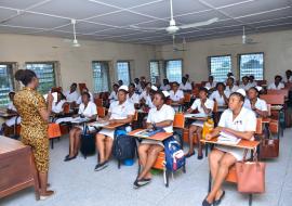 Nursing students in classroom.