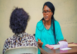 Dr Cheta Otodile, during a consultation session in the clinic