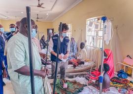 WHO Technical Experts providing practical guidance to health professionals working in Potiskum CSM Treatment Center