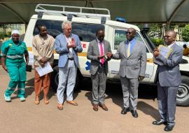 WHO and IrishAID hand over an ambulance to Ministry of Health