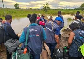 The EMT arriving in Nkhotakota