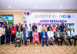 WHO Rep, MOH Rep and MEDSAR students at the ASRH research dissemination meeting