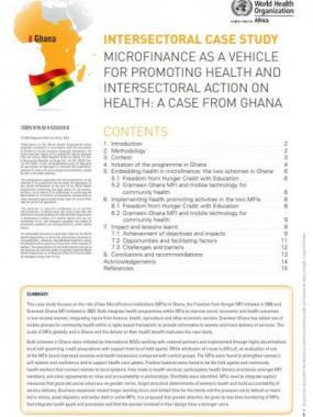 Microfinance as a vehicle for promoting health and intersectoral action on Health: a case from Ghana