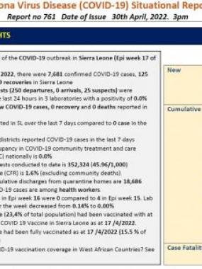 Sierra Leone COVID-19 Situation Report 761  30 April 2022 Final.pdf