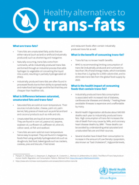 Healthy alternatives to trans-fats