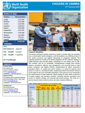 Cholera in Zambia: donor alert 