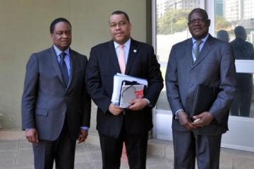 Pierre M’Pele-Kilebou, WHO Representative to Ethiopia; Garry Conille, UNOPS Regional Director for Africa; Bamidele Ilebani, UNOPS Country Coordinator for Ethiopia, Djibouti and South Sudan