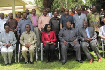 The Guest of Honor in a group photo with representatives from GAVI, Bill & Melinda Gates, WHO, UNICEF and PATH.