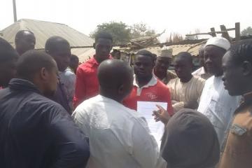 JAP members sensitizing traders in Bauchi Central Market, Bauchi State