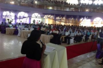 A cross-section of teenagers at the meeting