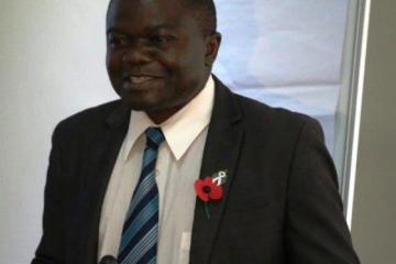 Honorable Minister of Health Dr Peter Kumpalume, MP speaking to participants at the opening ceremony of the TOT cervical cancer capacity building workshop