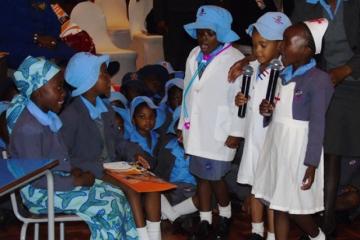 Eastview nursery school performing a play about immunization