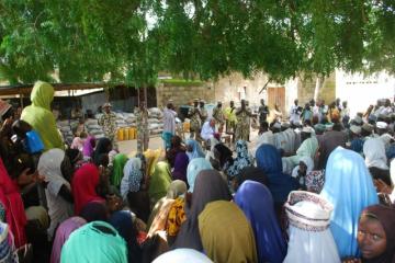 Sensitisation meeting with community members at the District head’s palace, Gwoza LGA in Borno state