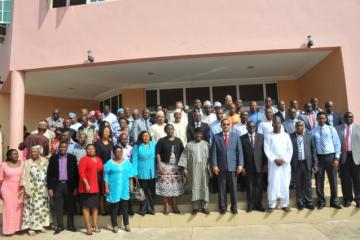 Group photo with Professor Jonathan Nok (centre), Dr Rui Vaz (6th from right)