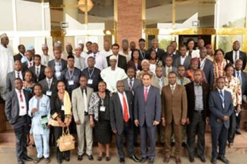 Representative of the Minister of Health (middle) in a group photograph during the stakeholders’ meeting on CCS - 30th January 2014