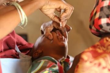 Polio vaccination at the Nigeria-Niger border crossing. Ilela, Sokoto. March 2017. Photo - WHO J Swan (2)