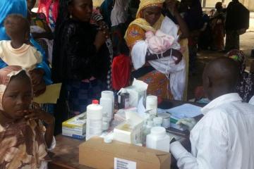 Health camp for treating minor ailments in Chibok, Borno State