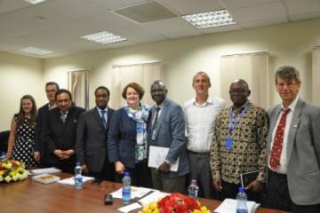 UK parliamentarians meet with WHO Ethiopia for a briefing at the beginning of their visit.