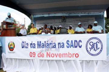 Sua Excelência o Ministro da Saúde de Moçambique, Dr. Alexandre Manguele, discursando por ocasião do Dia da Malária na SADC