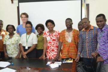 Photo de famille avec le groupe Communication et Mobilisation Sociale