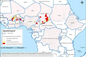 Taux d’attaque de la méningite dans la ceinture africaine de la méningite en 2012