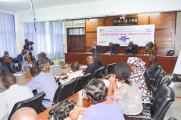 Une vue partielle de la salle de conférence de l’OMS RDC avec les participants lors du lancement officiel des activités de STOP TB en RDC.